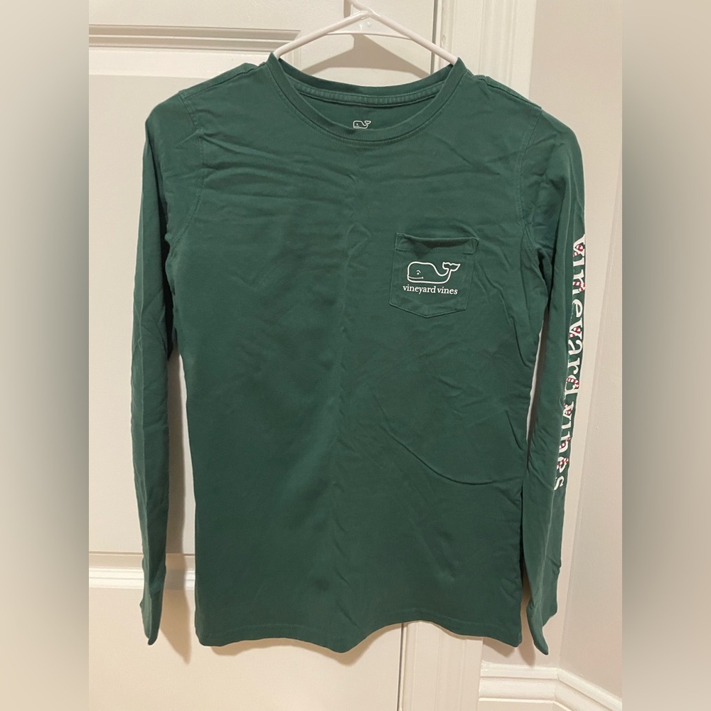 Vineyard Vines Christmas Green Long Sleeve Shirt